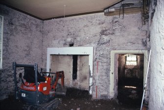 Standing building survey, Room 0/7, General view of S wall after the soft strip, Kellie Castle, Arbirlot