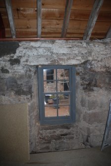 Standing building survey, Room 1/8, Detail of window in W elevation, Kellie Castle, Arbirlot