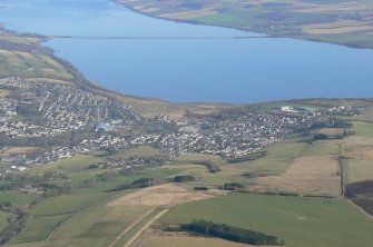 Aerial view of Dingwall and the Cromarty Bridge, looking NE.