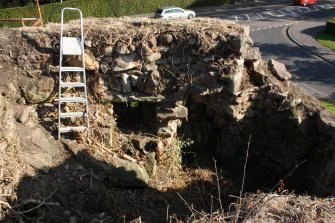 Photographic survey, View of the internal NE wall after the removal of vegetation, Craiglockhart Castle