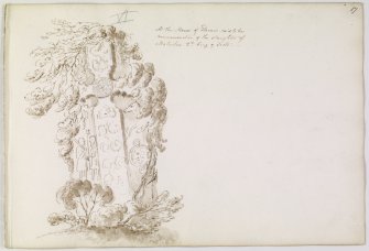Annotated drawing of cross slab from album, page 17.