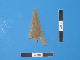 Archaeological excavation, Lithic find, Big Arrowhead, Holm Mains Farm, Inverness, Highland