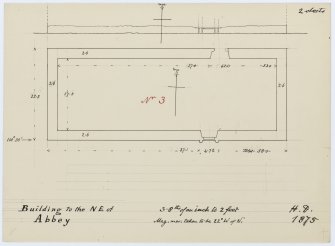 Sketch showing plan and section of the 'infirmary', Iona Abbey.