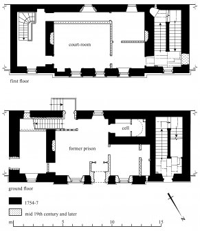 1 sheet of survey drawings: North Elevation; First floor; Ground floor.
Preparatory drawing for 'Tolbooths and Town-Houses', RCAHMS, 1996.
