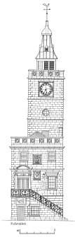 South elevation
Preparatory drawing for 'Tolbooths and Town-Houses', RCAHMS, 1996.
N.d.