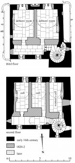 Second and Third floor plans of Stranraer Castle as illustrated on page 192 of Tolbooths and Town-houses.