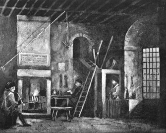 Interior of Edinburgh Old Tolbooth illustrated on page 84 of tolbooths and Town-houses, from a drawing by Miller