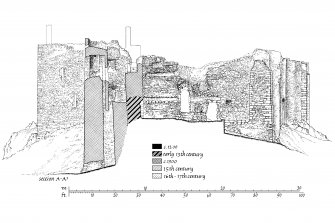 Publication drawing. Castle Sween; section A-A1
