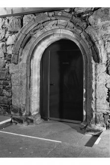 Iona, Iona Abbey.
View of cloister showing doorway of chapter house.