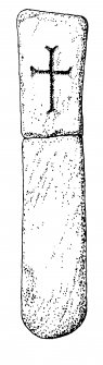 Digital copy of measured drawing of cross-incised slab, Canna (6).