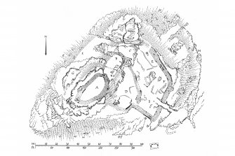 Publication drawing; plan of Dunadd fort. Photographic copy.
