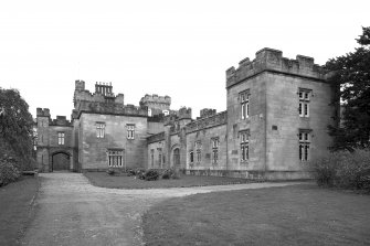 Minard House (Castle).
General view from North-East showing gallery and chapel.
