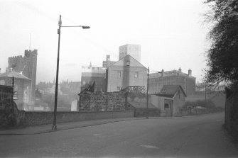 Glasgow, 200 Old Dumbarton Road, Warehouse
View from WSW showing remains of warehouse with Scotstoun Mill on left background and Regent Mills on right background
