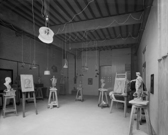 Glasgow School of Art, interior
View of Antique School Room with sculptures and drawings on stands and easels