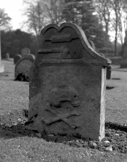View of Baker's tombstone, churchyard, Abercorn Church
