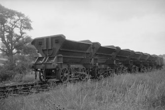 View showing colliery waste wagons