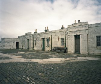 View from SW across courtyard of lightkeepers' houses, photographed 28 July 1993