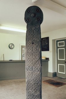 Copy of colour slide showing detail of stones in Whithorn Priory museum-
Insc: " Monreith Cross, 10th century, now in Whithorn Priory Museum"
NMRS Survey of Private Collection 
Digital Image Only
