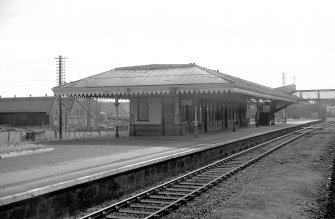 View from NW showing NNW and WSW fronts of up-platform building