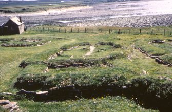 Copy of colour slide, Norse House, Brough of Birsay ,Orkney .
NMRS Survey of Private Collection 
Digital Image Only