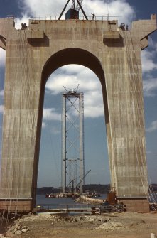 View of completed South Main Tower looking north through arch of South Side Tower.
Copy of original 35mm colour transparency
Survey of Private Collection