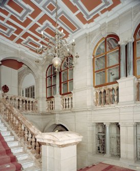 Interior. View of staircase at half landing level