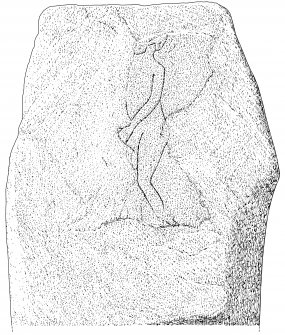 Scanned ink drawing of Westerton incised stone.