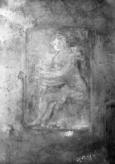 Interior.
Detail of figure painted from wall after restoration.