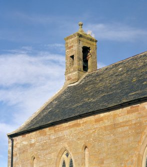 Fearn Abbey.  Detail of belcote, West gable, from South East.