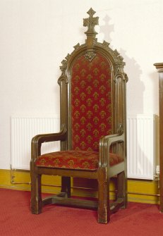 Interior, session room, detail of high backed chair