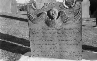 Detail of gravestone at St Regulus' burial ground, Monifieth.