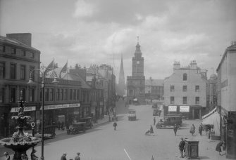 View from south of Dumfries High Street including Midsteeple.