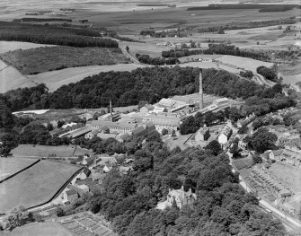 Culter Mills Paper Co. Ltd. Paper Mill, Peterculter.  Oblique aerial photograph taken facing north.