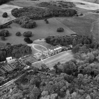Colonsay House and Gardens, Kiloran, Colonsay.  Oblique aerial photograph taken facing north.