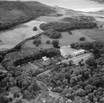 Colonsay House and Gardens, Kiloran, Colonsay.  Oblique aerial photograph taken facing north.