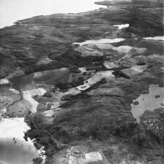 Kiloran, general view, showing Colonsay House, Kiloran and Beinn an Sgoltaire.  Oblique aerial photograph taken facing south.
