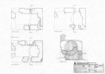 RCAHMS survey drawing: Plans and section of Torthorwald Castle
