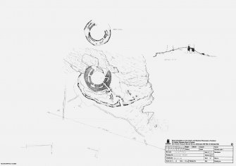 Clachtoll Broch, measured survey drawing including ground plan & section.