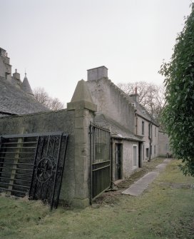 View of gates and cottage wing from N