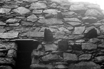Castle Sween.
Detail of window head and projecting stones on first floor of North extension.