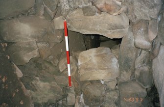 Detail of entrance to eastern chamber; photographic scale in 200mm divisions