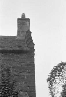 Farnell Castle. Detail of crowsteps on E. gable.