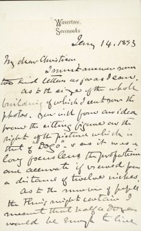 Extract from letter by Sir John Kirk to David Christison. 14 Jan 1893. Page 1 of 12.
