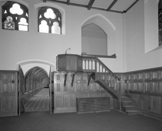 View of refectory from North East showing pulpit