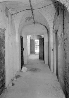 Interior view of corridor in east male block on first floor, Jedburgh Castle Jail.