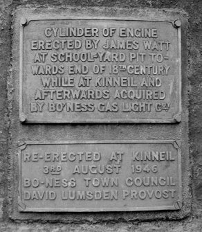 Detail of plaque on boiler.