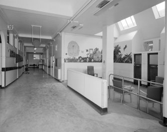 Royal Infirmary. Interior, general view of reception, waiting area.