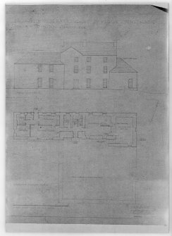 Photographic copy of south elevation and ground floor plan.
Proposed alterations for R H Johnston-Stewart Esq.