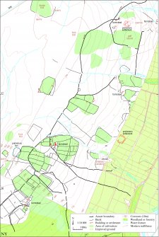 Digital map (colour) of archaeological landscape around Kirkhill, Liddesdale