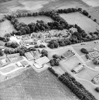 Oblique aerial view of the hospital, taken from the NNE.